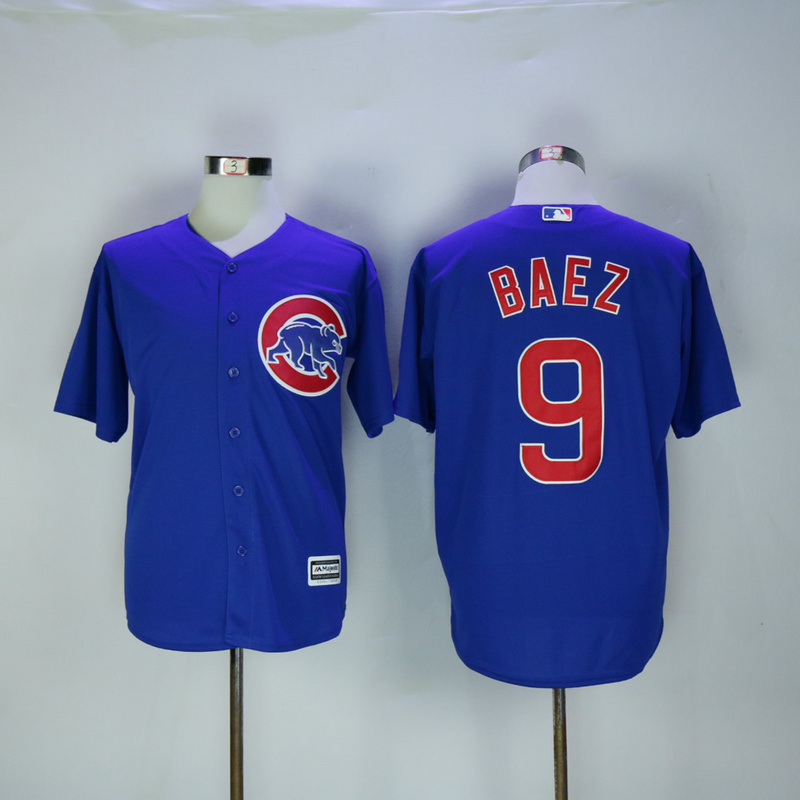 MLB Chicago Cubs #9 Baez Blue Game Jersey