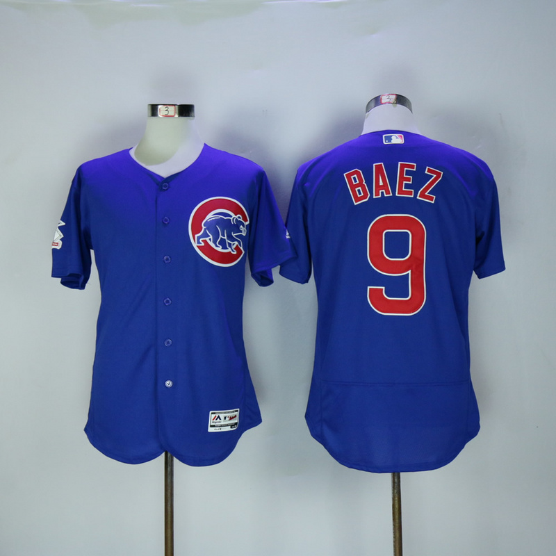 MLB Chicago Cubs #9 Baez Blue Elite Jersey