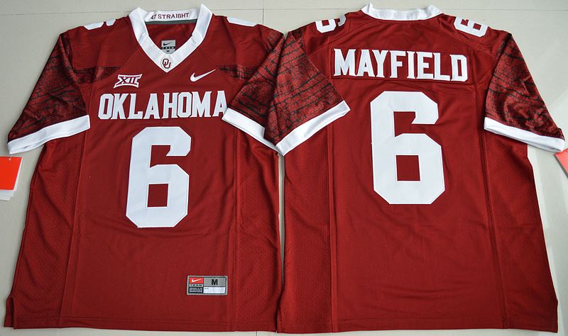 NCAA Oklahoma Sooners #6 Baker Mayfield College Crimson Limited Jersey 