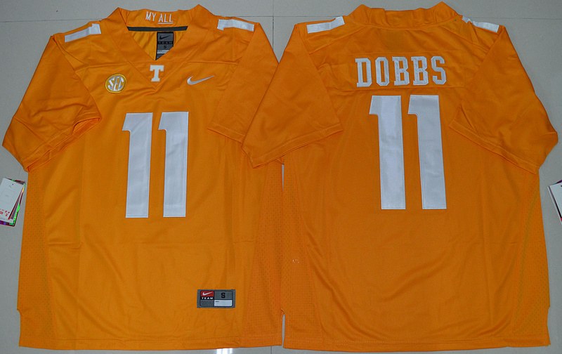NCAA Tennessee Volunteers #11 Joshua Dobbs Limited Orange Jersey 