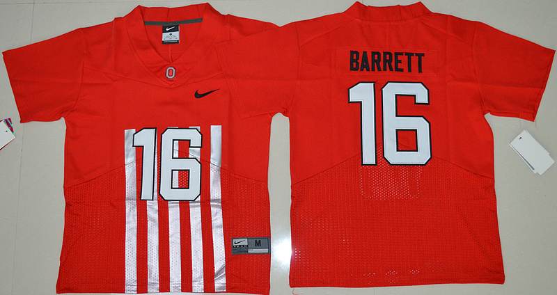 NCAA Ohio State Buckeyes #16 J.T Barrett College Football Youth Red Jersey 