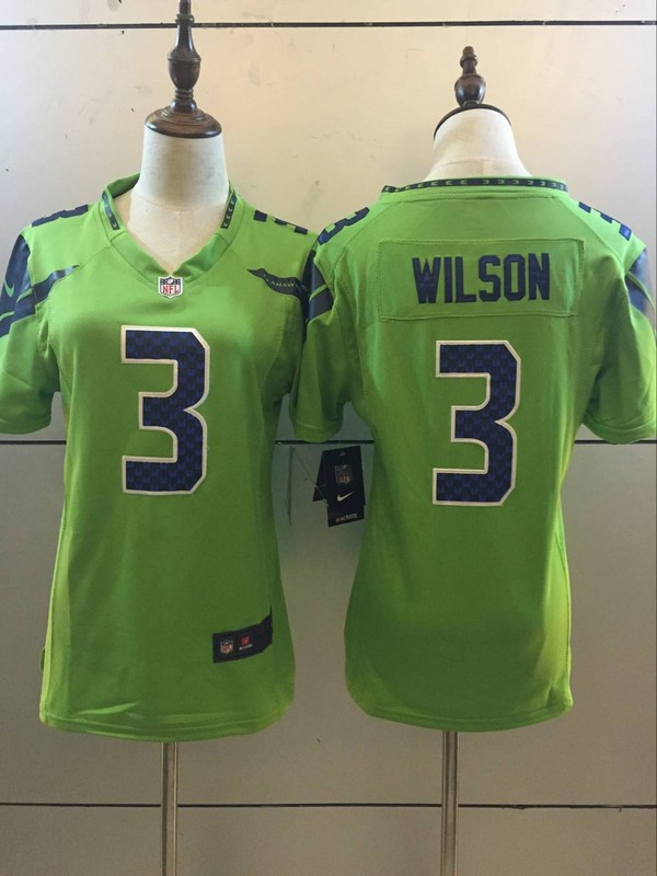 NFL Seattle Seahawks #3 Wilson Color Rush Women Jersey