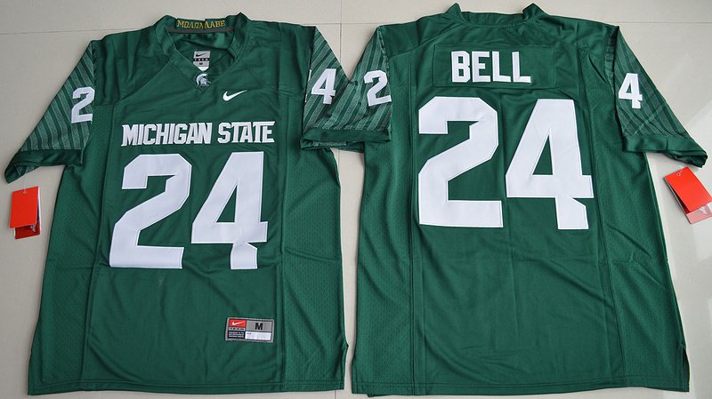 NCAA Michigan State Spartans #24 LeVeon Bell College Alumni Football Green Jersey 
