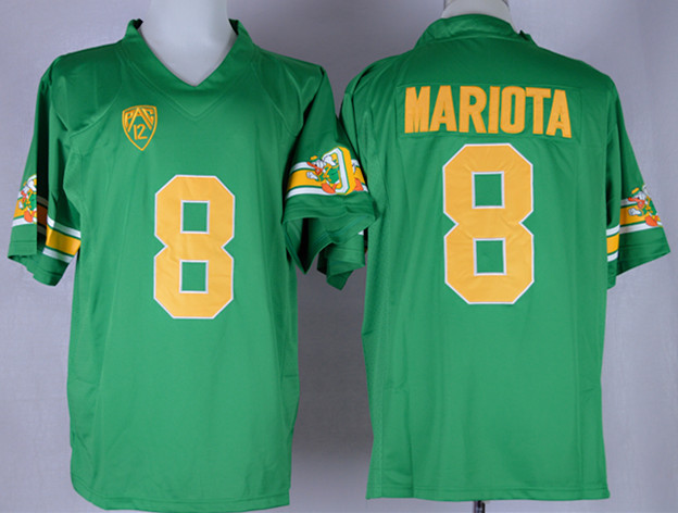 NCAA Oregon Ducks #8 Marcus Mariota 1994 Throwback Football Green Jersey 