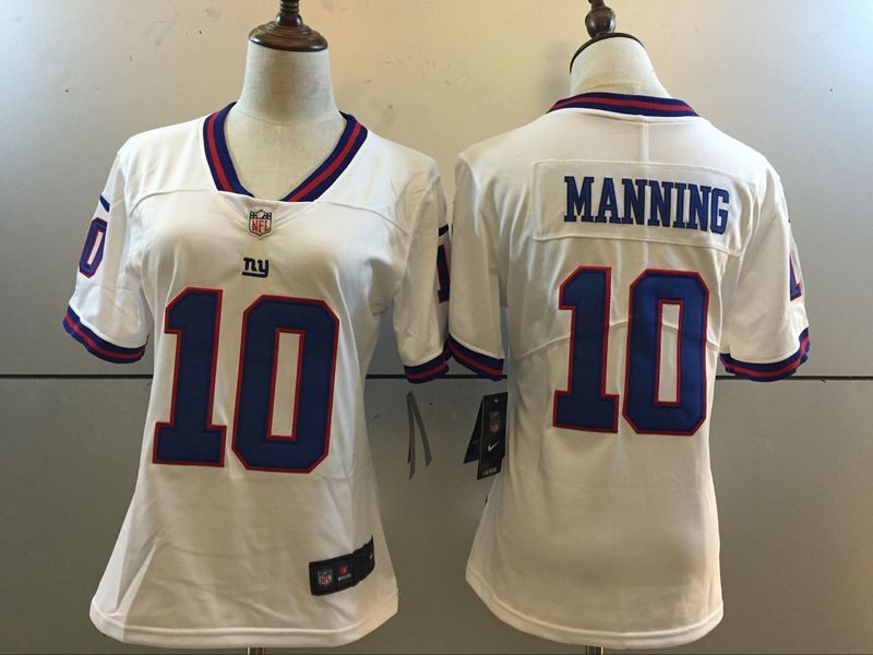 NFL New York Giants #10 Manning White Color Rush Women Jersey