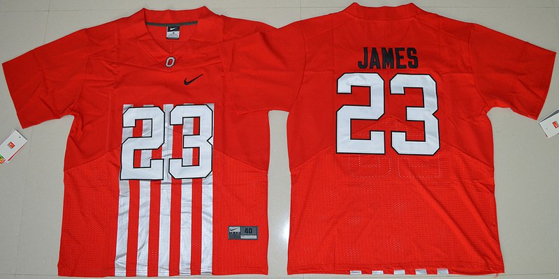 NCAA Ohio State Buckeyes #23 Lebron James Football Alternate Elite Red Jersey