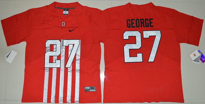 NCAA Ohio State Buckeyes #27 Eddie George Football Alternate Elite Red Jersey 