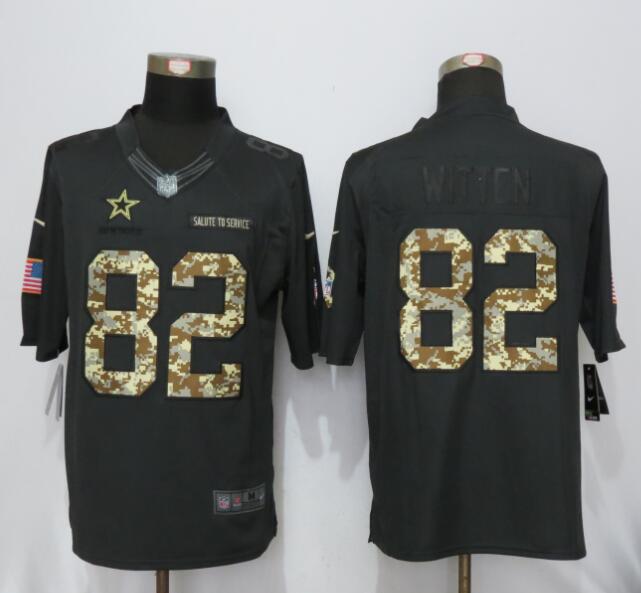 Nike Dallas Cowboys 82 Witten Anthracite Salute To Service Limited Jersey