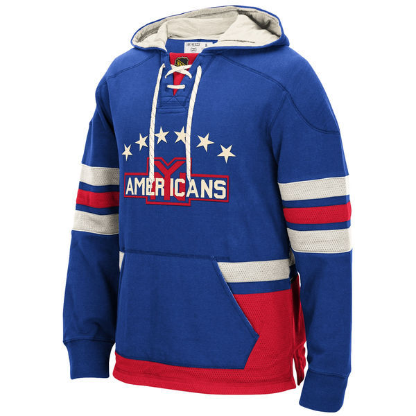 NHL Americans Blue Custom Any Name Number Hoodie