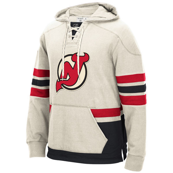 NHL New Jersey Devils Cream Custom Any Name Number Hoodie