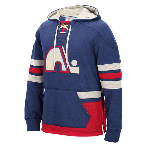 NHL Quebec Nordiques Blue Custom Any Name Number Hoodie
