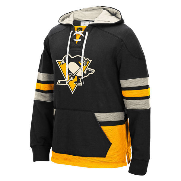 NHL Pittsburgh Penguins Black Custom Any Name Number Hoodie