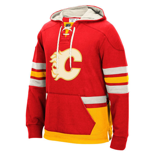 NHL Calgary Flames Red Custom Any Name Number Hoodie