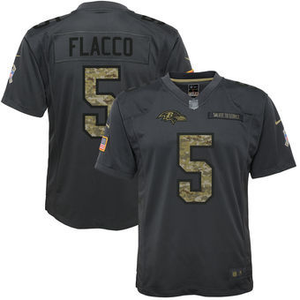 Nike Baltimore Ravens #5 Flacco Salute To Service Kids Jersey