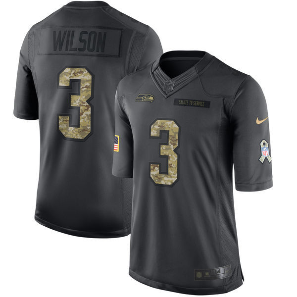 Nike Seattle Seahawks #3 Wilson Salute To Service Limited Jersey