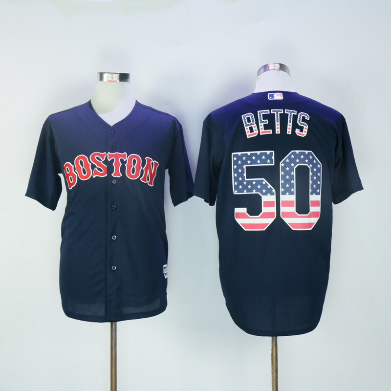 MLB Boston Red Sox #50 Betts Blue USA Flag Jersey