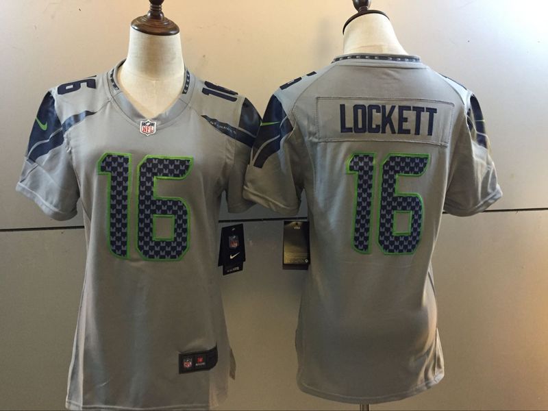 NFL Seattle Seahawks #16 Lockett Color Rush Grey Women Jersey