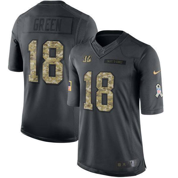 Nike Cincinnati Bengals #18 Green Salute To Service Limited Jersey