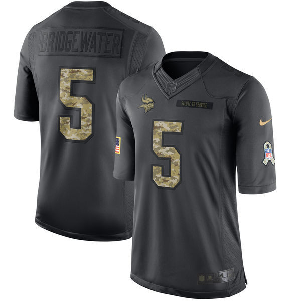 Nike Minnessota Vikings #5 Bridgewater Salute To Service Limited Jersey