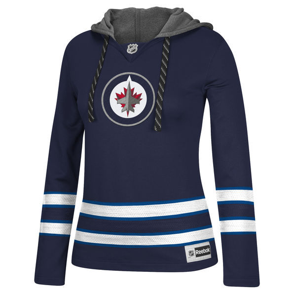 NHL Winnipeg Jets D.Blue Women Custom Any Name Number Hoodie