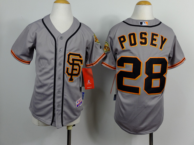 MLB San Francisco Giants #28 POSEY Grey Youth Jersey