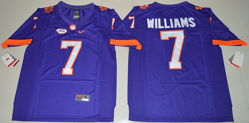 NCAA Clemson Tigers #7 Mike Williams College Purple Limited Jersey 
