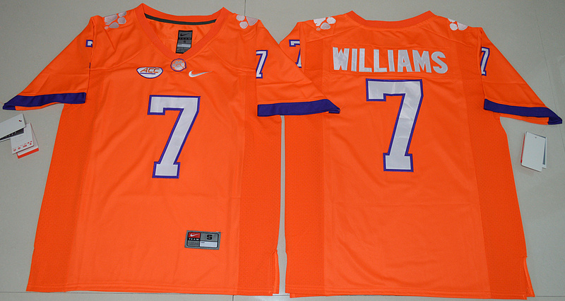 NCAA Clemson Tigers #7 Mike Williams College Orange Limited Jersey 