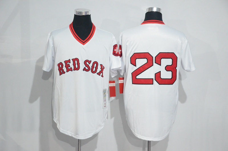 MLB Boston Red Sox #23 White Throwback Pullover Jersey
