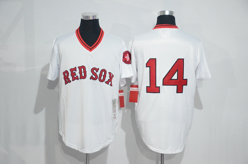 MLB Boston Red Sox #14 White Throwback Pullover Jersey