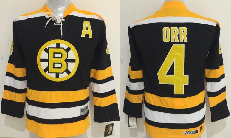 NHL Boston Bruins #4 Orr Black Kids Jersey