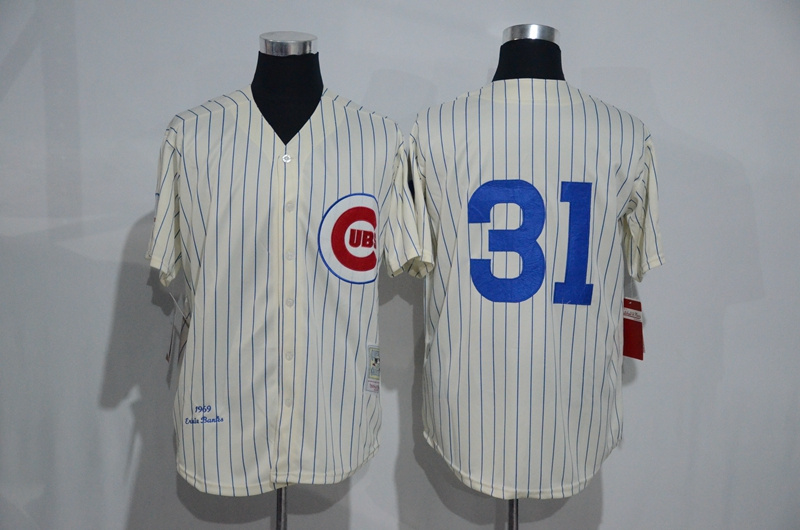 MLB Chicago Cubs #31 Cream 1969 Throwback Jersey