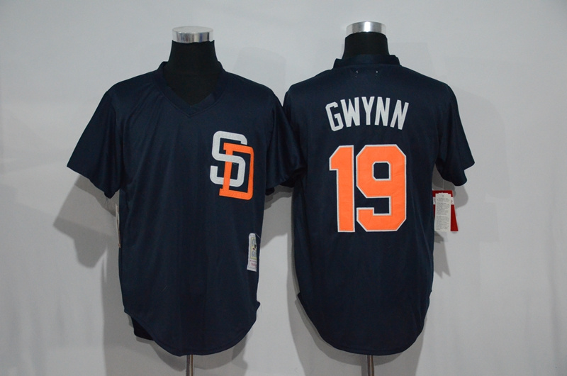 MLB San Diego Padres #19 Gwynn Black Jersey