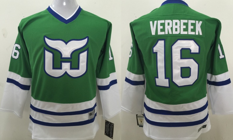 NHL Hartford Whalers #16 Verbeek Green Kids Jersey