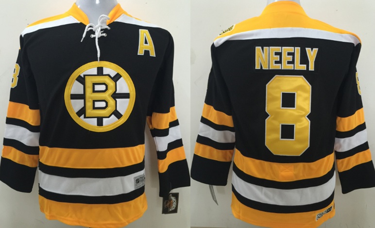 NHL Boston Bruins #8 Neely Black Kids Jersey