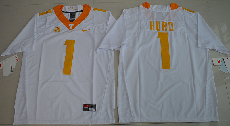 NCAA Tennessee Volunteers #1 Jalen Hurd College Limited White Jersey