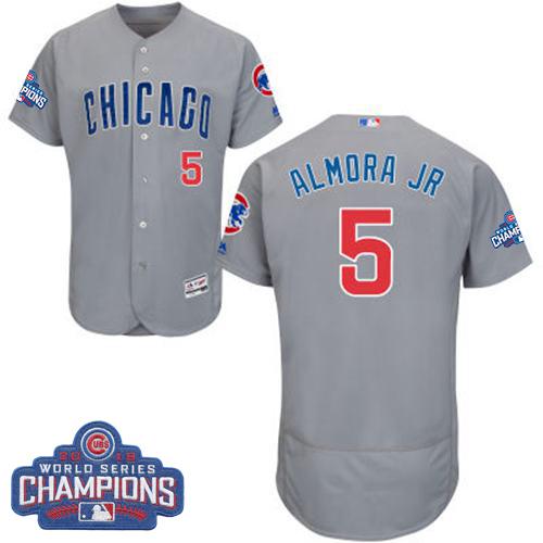 MLB Chicao Cubs #5 Albert Almora Jr. Grey Road 2016 World Series Champions Jersey