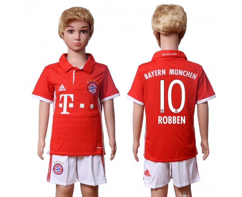 2016 Soccer Bayern Munich #10 Robben HOME Kids Jersey