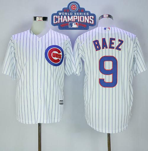 MLB Chicao Cubs #9 Baez White 2016 World Series Champions Jersey