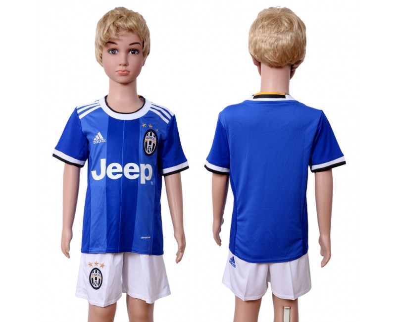 2016 Soccer Juventus Blank Away Kids Jersey