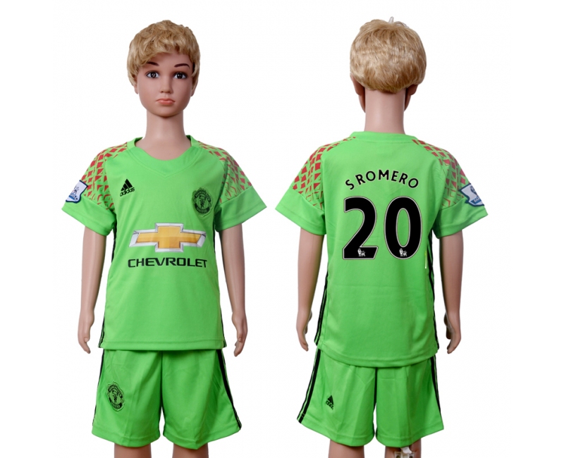 2016 Soocer Club Man Utd. #20 Sromero Goalkeeper Kids Jersey