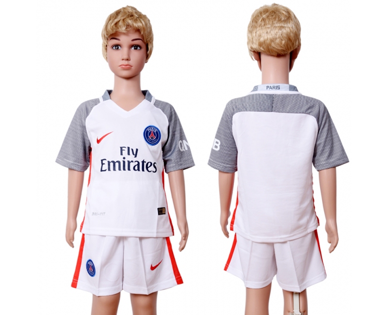 2016 Soccer Paris Saint-Germain Blank Away White Kids Jersey