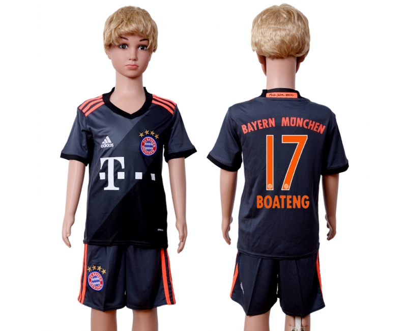 2016 Soccer Bayern Munich #17 Boateng Away Kids Jersey