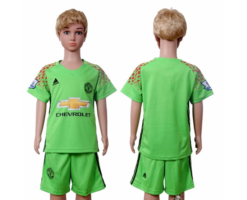 2016 Soocer Club Man Utd. Blank Goalkeeper Kids Jersey