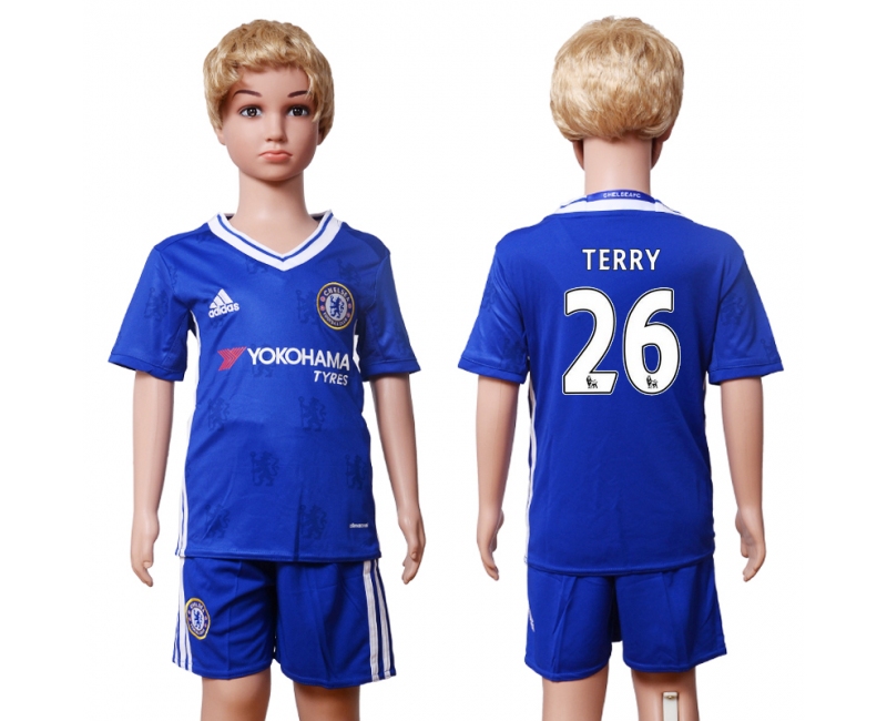 2016 Soccer Club Chelsea #26 Terry Home Kids Jersey