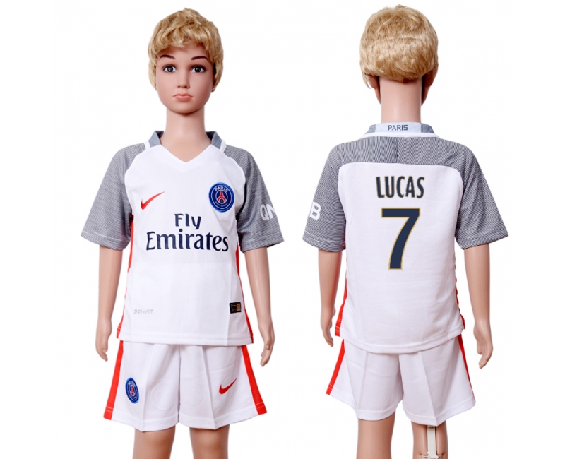 2016 Soccer Paris Saint-Germain #7 Luca Away Kids Jersey