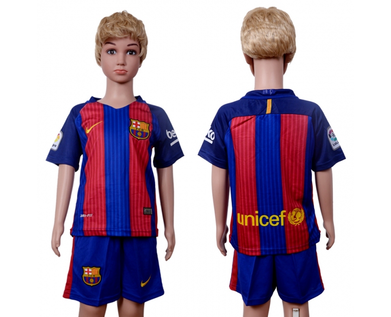 2016 Soccer Barcelona Blank Home Kids Jersey