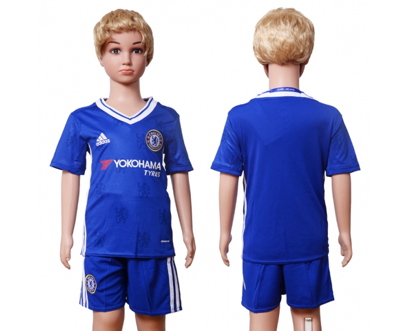 2016 Soccer Club Chelsea Blank Home Kids Jersey