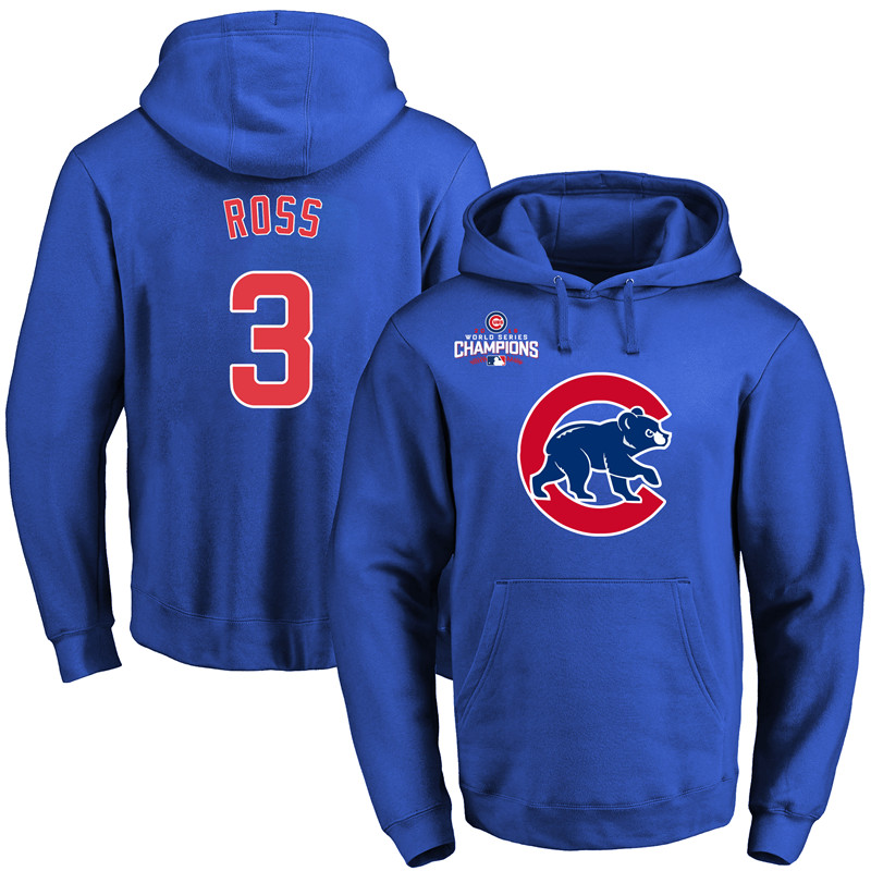 MLB Chicago Cubs #3 Ross Blue 2016 World Series Champion Hoodie