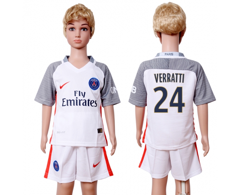 2016 Soccer Paris Saint-Germain #24 Verratti Away Kids Jersey