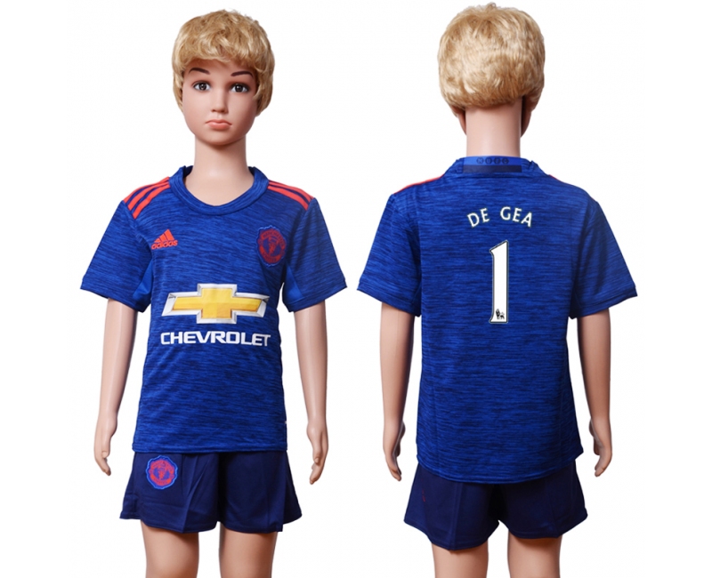 2016 Soocer Club Man Utd. #1 De Gea Away Kids Jersey